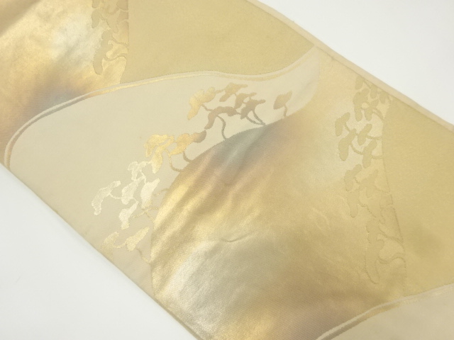 アンティーク　遠山に樹木模様織り出し袋帯（材料）